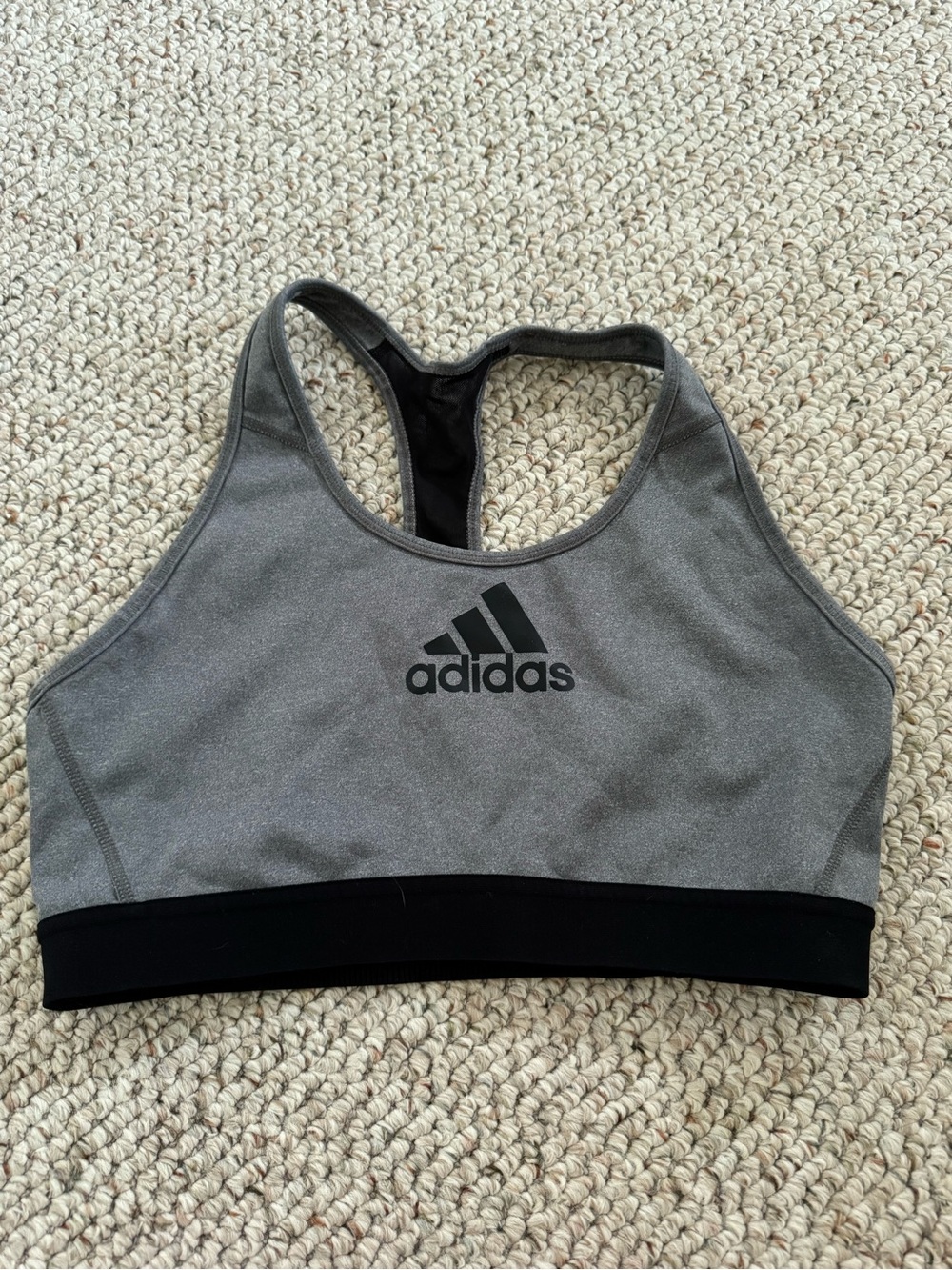 adidas Gray and Black Racerback Sports Bra
